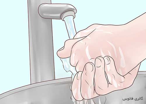 شستن-دست-پیرسینگ-بینی-عفونی